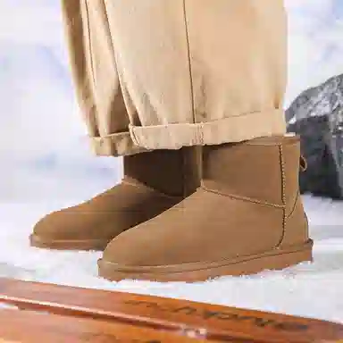 牛反绒 保暖耐磨防滑 时尚舒适百搭气质通勤 短筒 雪地靴 男女同款