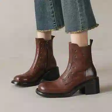 复古时尚潮流休闲百搭舒适简约气质 短靴 女款