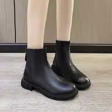 超纤皮 英伦法式风格百搭瘦瘦裸靴 短靴 女款