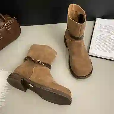 绒面 废土风显瘦潮流百搭休闲 短靴 女