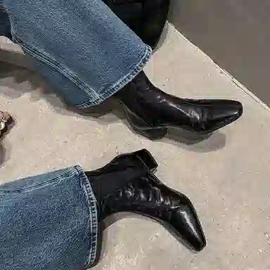 羊皮 法式简约时尚潮流气质 短靴 女款