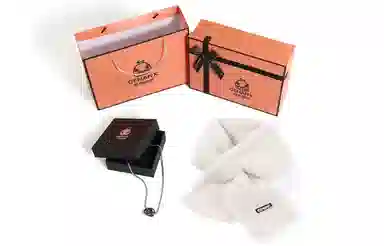 GENANX Interlocking Necklace & Teddy Scarf Set