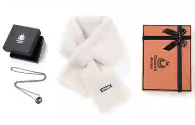 GENANX Interlocking Necklace & Teddy Scarf Set