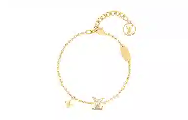 Louis Vuitton Hollow Logo Bracelet Gold