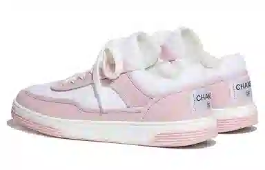 CHANEL Low Top Sneakers Pink White