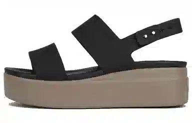 Crocs Brooklyn Leather Platform Sandal Black