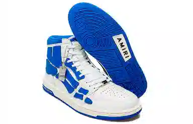 AMIRI Skel-Top Hi White Blue