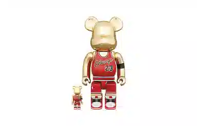 BE@RBRICK Michael Jordan Rookie Jersey Gold