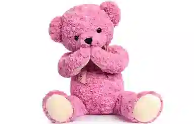 柏文熊 泰迪熊 领结害羞熊 粉色/紫色/卡其色 动物 玩偶 毛绒公仔