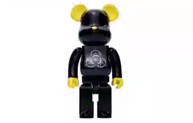 BE@RBRICK x Fragment Design INNERSECT 2018 Black Yellow 100% 7cm