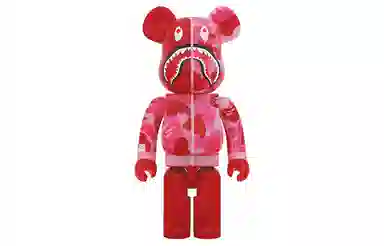 BE@RBRICK x BAPE Clear ABC Camo Shark 2020 Red