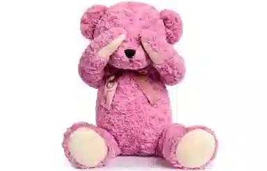 柏文熊 泰迪熊 领结害羞熊 粉色/紫色/卡其色 动物 玩偶 毛绒公仔