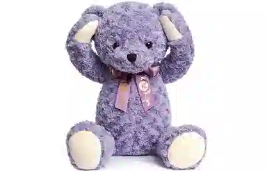 柏文熊 泰迪熊 领结害羞熊 粉色/紫色/卡其色 动物 玩偶 毛绒公仔