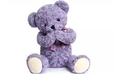 柏文熊 泰迪熊 领结害羞熊 粉色/紫色/卡其色 动物 玩偶 毛绒公仔