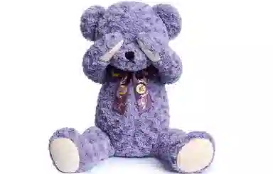 柏文熊 泰迪熊 领结害羞熊 粉色/紫色/卡其色 动物 玩偶 毛绒公仔