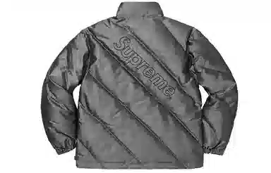 Supreme FW19 Week 11 Iridescent Puffy Jacket Black