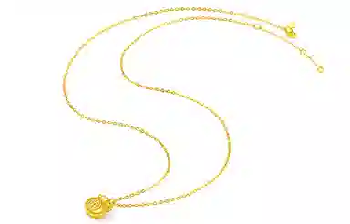 周大福 钱币福袋光面 足金 黄金吊坠 男女同款情侣款