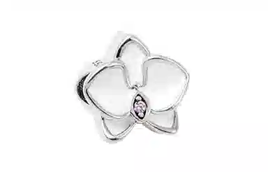 Pandora White Magnolia Enamel Bracelet Charm
