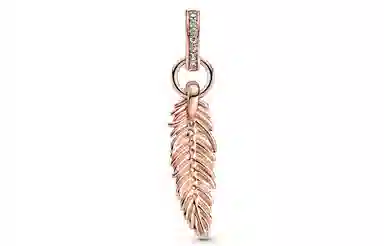 Pandora Rose Feather Charm Gold