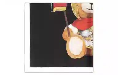Moschino Roma Teddy Bear Silk Scarf Black