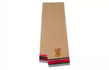 Burberry Tiger Logo Scarf Camel