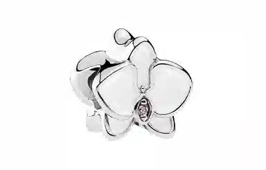 Pandora White Magnolia Enamel Bracelet Charm