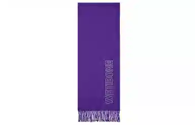 WE11DONE Purple silver hotfix iron on cashmere scarf