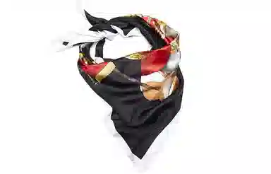 Moschino Roma Teddy Bear Silk Scarf Black
