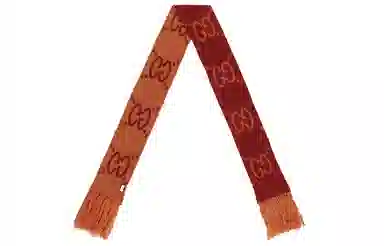 Gucci Scarf GG Mohair Wool Blend Orange/Red