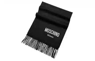 Moschino Logo Tassel Scarf Black