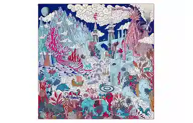 Hermes Cosmos Scarf Purple