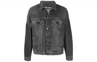 PALM ANGELS Printed Logo Denim Jacket logo