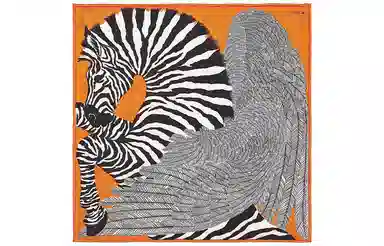 Hermes Pegasus Scarf Orange