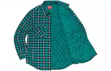 Supreme Arc Logo Quilted Flannel Shirt