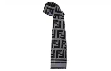 Fendi Wool Scarf Black Grey