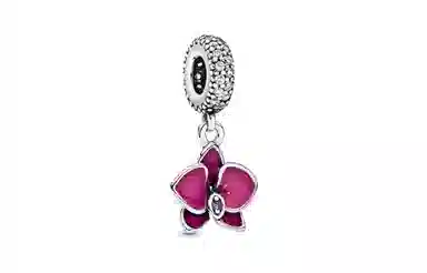 Pandora Orchid Silver Charm