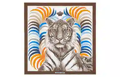 Hermes King Tiger 90cm Silk Scarf