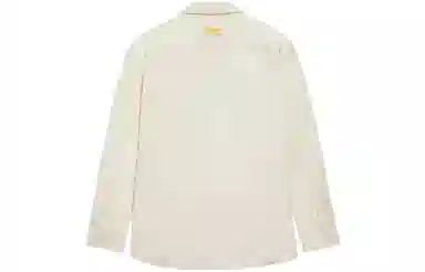 中国李宁 绣章宽松休闲拉链长袖衬衫 男款 白色