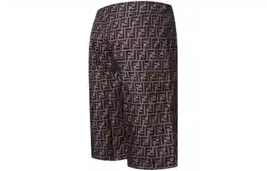 Fendi FF Pattern Swim Shorts Brown
