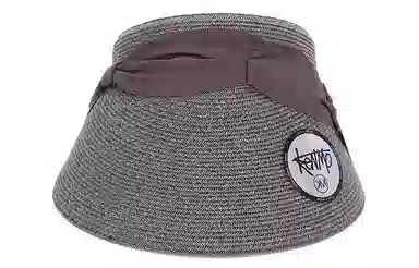 肯默草编大帽檐帽子  夏季防晒空顶帽  多折丝带发箍帽  女款 多色可选