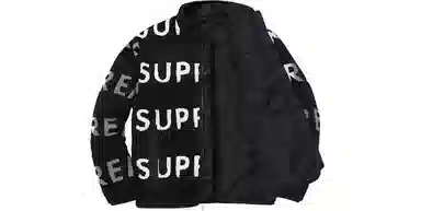Supreme FW18 Reversible Logo Fleece Jacket Black