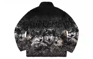 Supreme Wolf Fleece Jacket Black