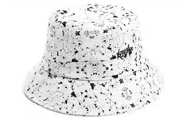 肯默 纯棉渔夫帽 抽象潮流印花 防晒遮阳帽 男女同款 黑色/白色/紫色