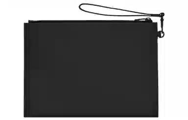 Saint Laurent Zip Grain Leather Clutch Black