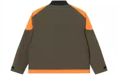 中国李宁 撞色拼接 宽松休闲运动夹克外套 男款 深橄榄绿