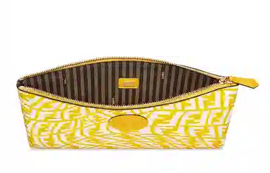 Fendi Medium Canvas Clutch Yellow