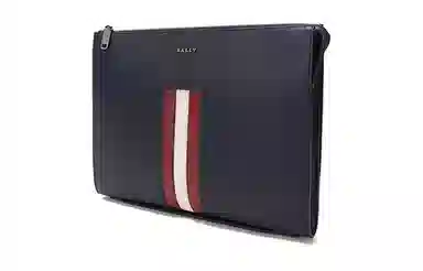 Bally Classic Stripe Clutch Briefcase