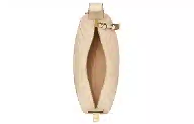 Tory Burch Kira Quilted Crescent Bag White