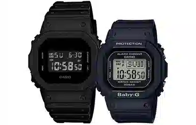 Casio G-Shock DW-5600BB-1PR & Baby-G BGD-560-1PR