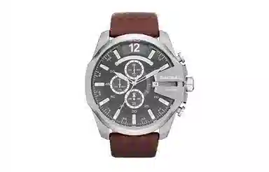 Diesel Quartz Leather Strap Black Dial